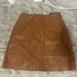Asymmetrical Pleather Skirt